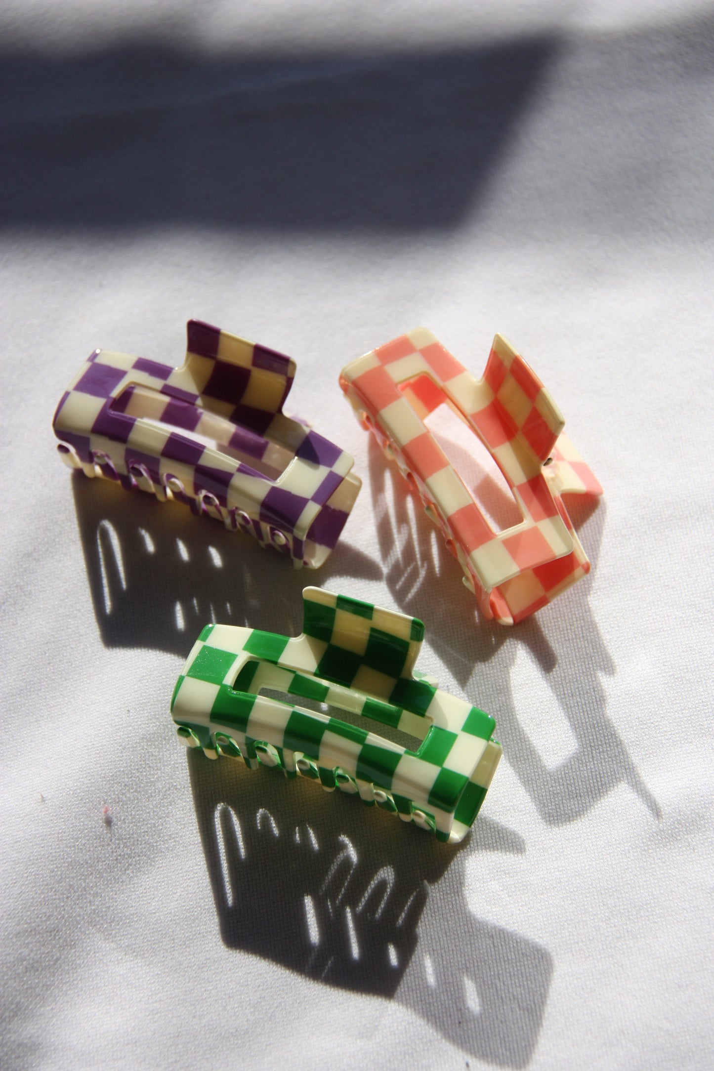 Checkered hair clip