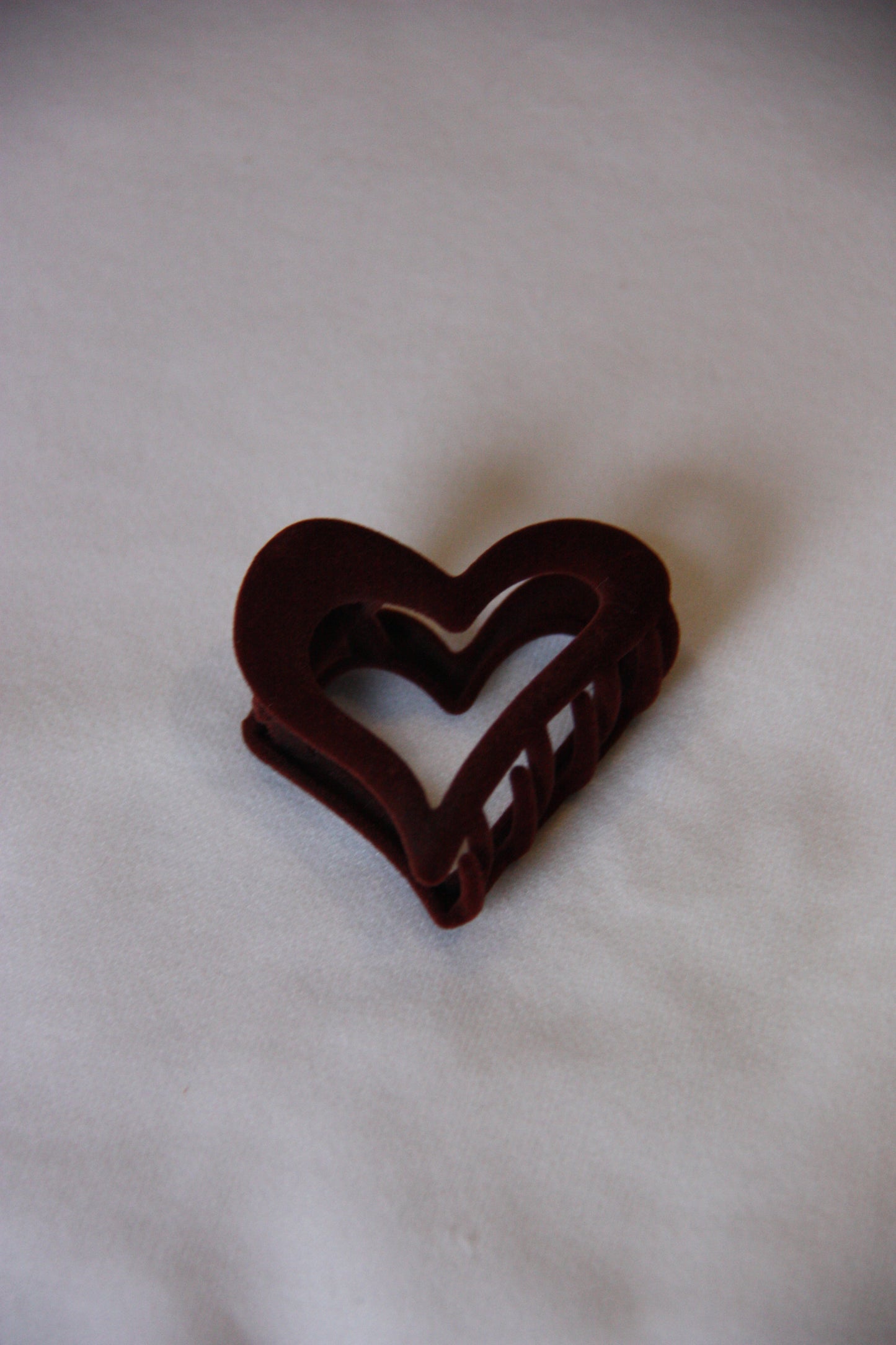 Velvet heart hair clip