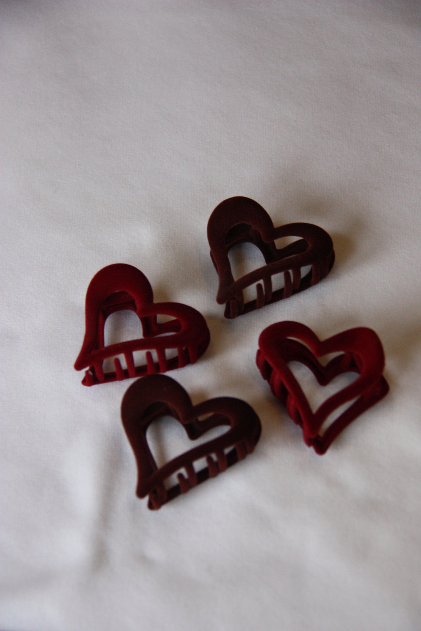 Velvet heart hair clip