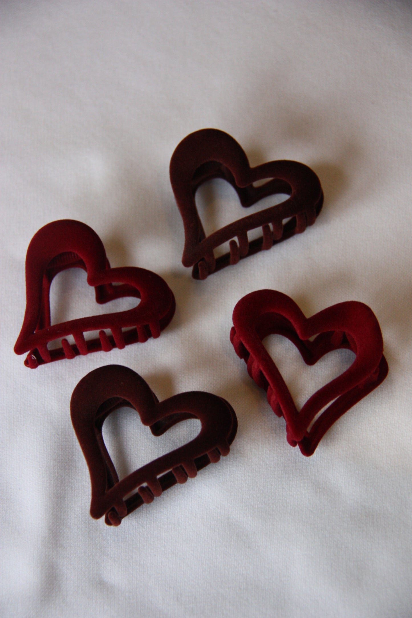 Velvet heart hair clip