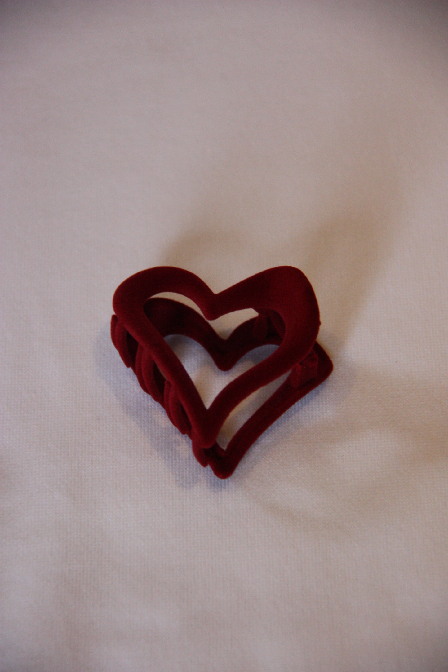 Velvet heart hair clip