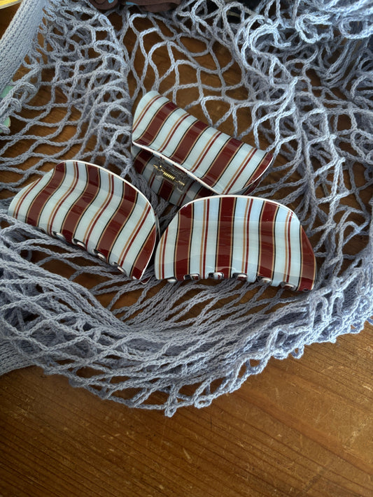 Striped hair clip