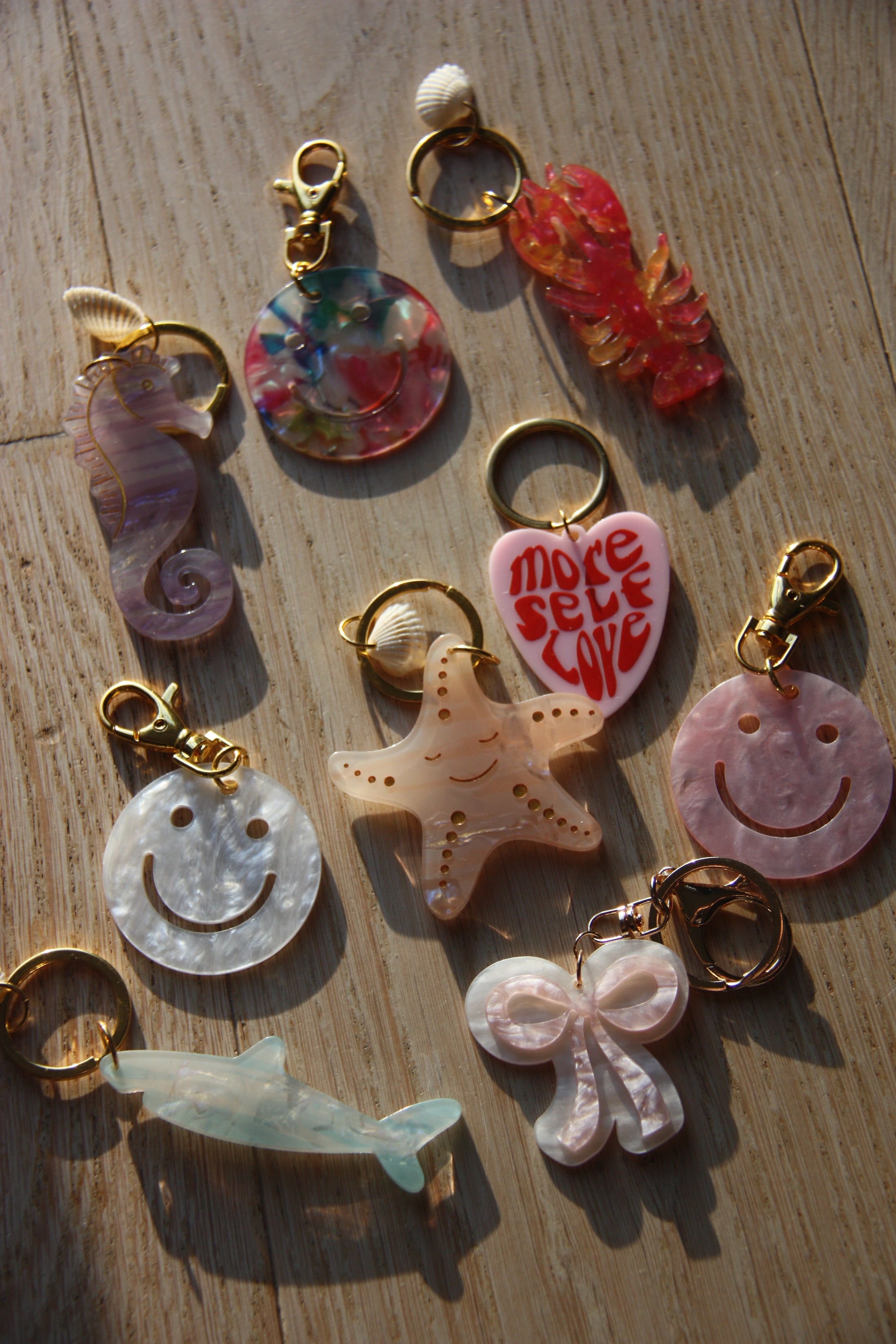 Funky acrylic keychains โ Texture the Brand